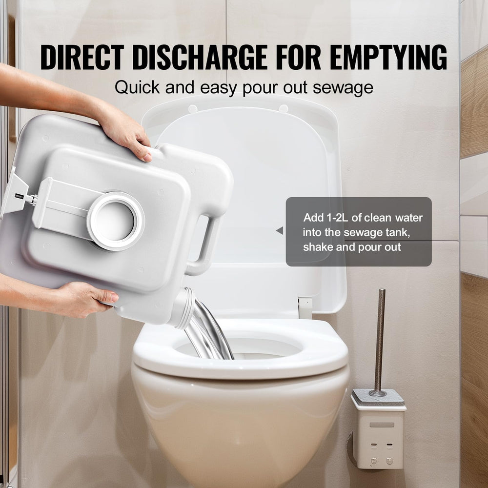 VEVOR pressurized flush button delivers quick, thorough cleaning.
