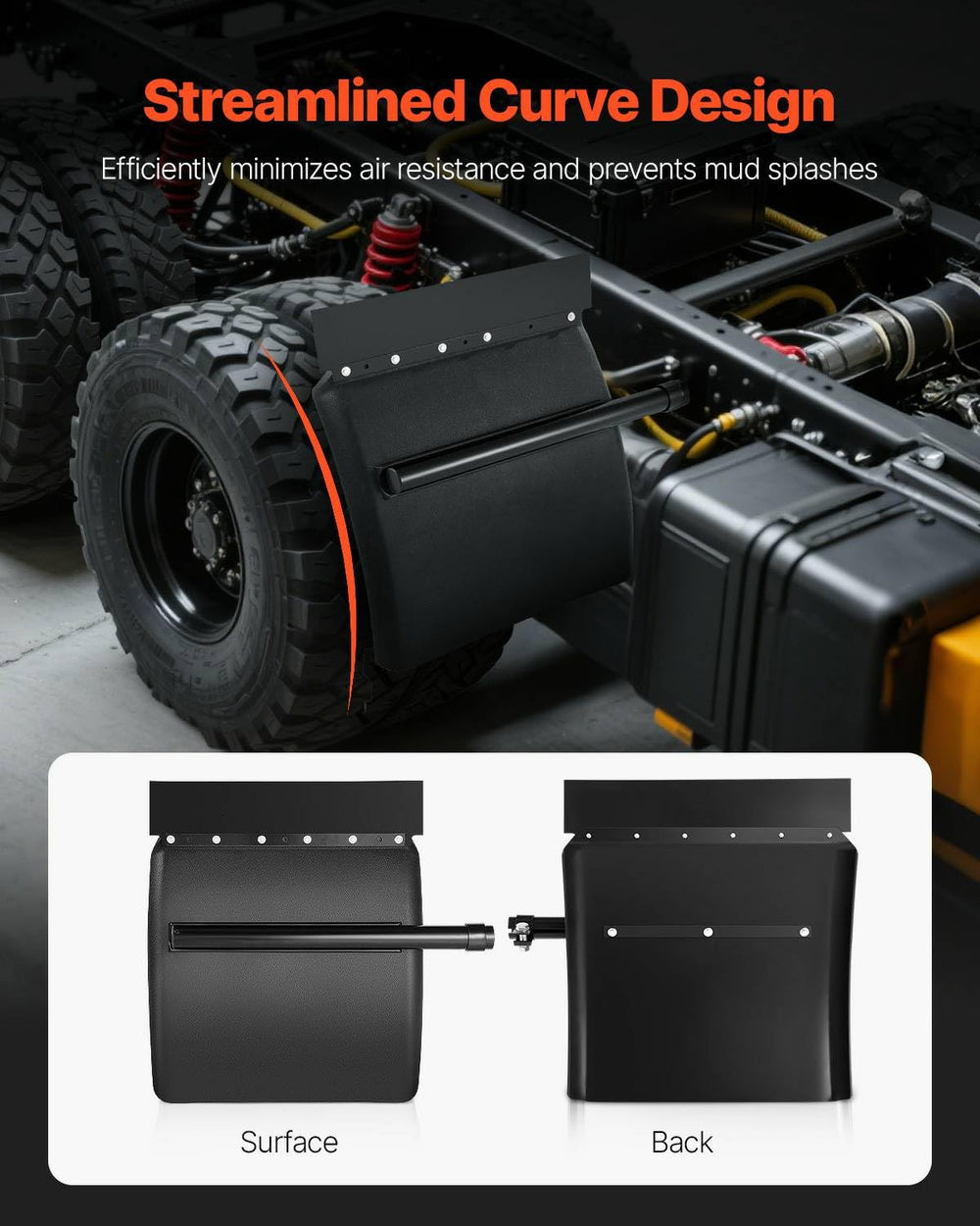 VEVOR Quarter Fender 24x24 side view right reduces road debris contact.