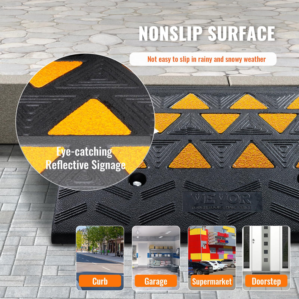 VEVOR Rubber Curb Ramp anti-slip surface improves traction in wet conditions.