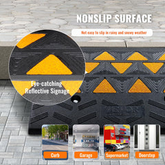 VEVOR Rubber Curb Ramp anti-slip surface improves traction in wet conditions.