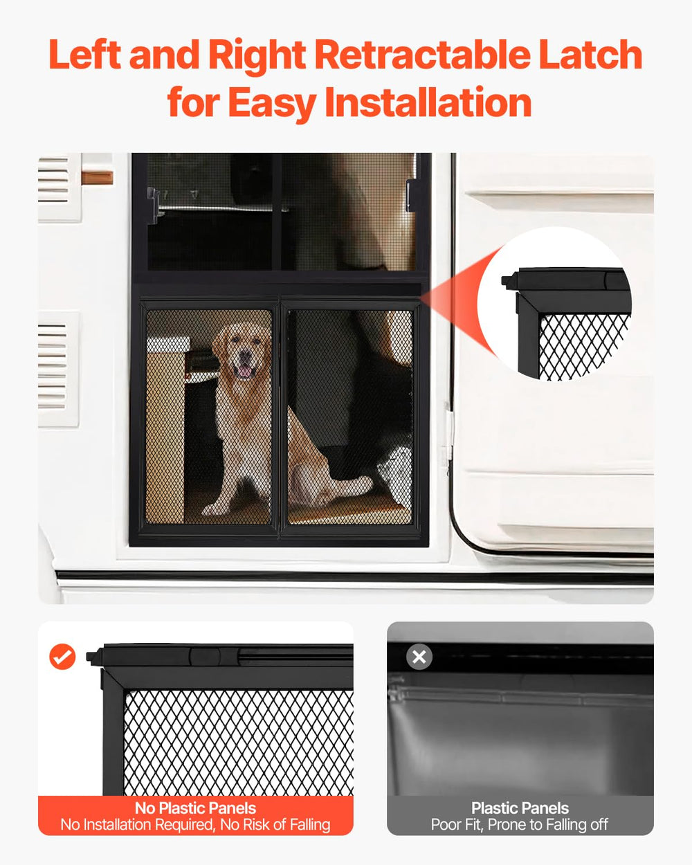 Aluminum mesh detail on the VEVOR RV screen door protector