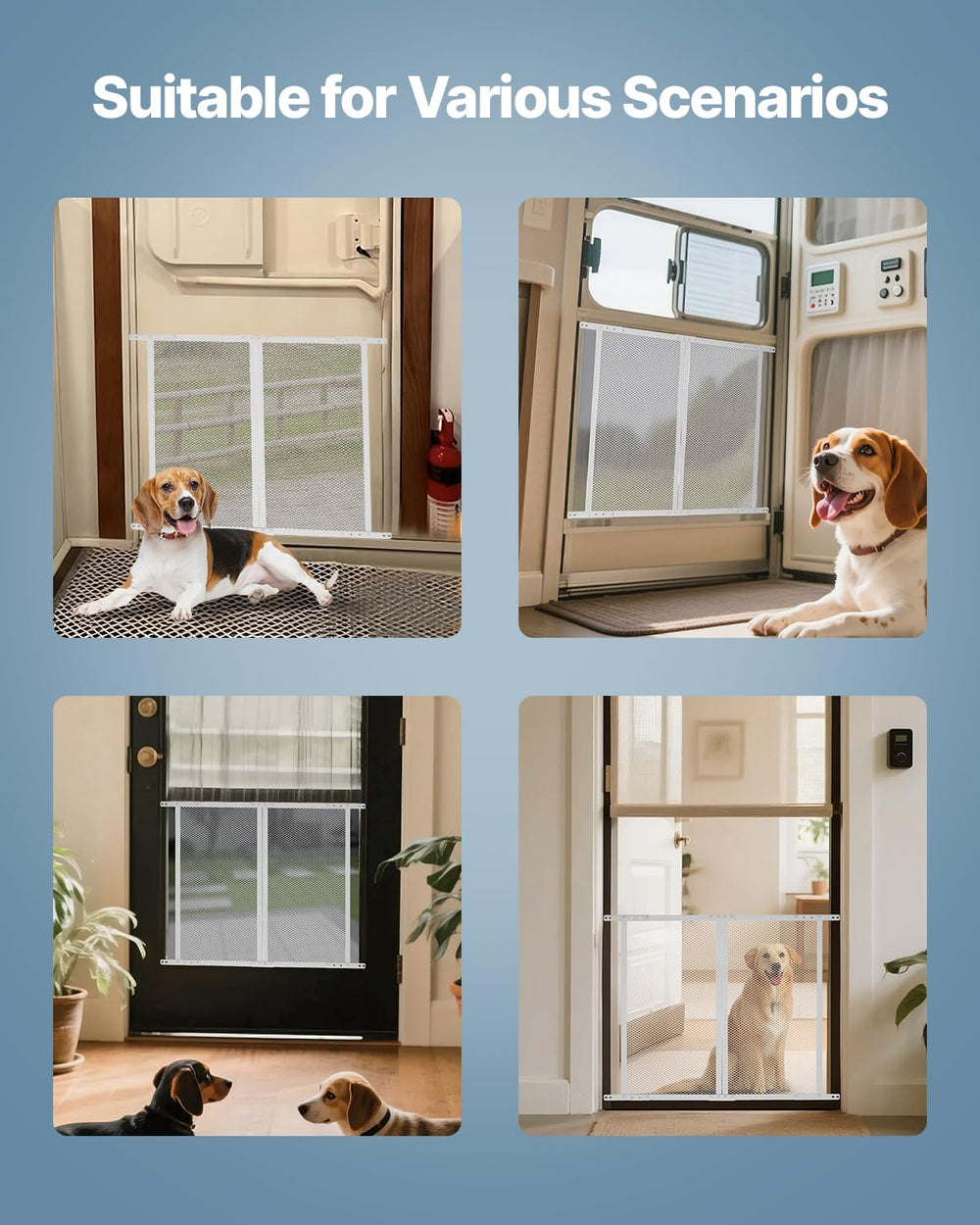 VEVOR RV screen door protector see-through mesh for visibility and safety.