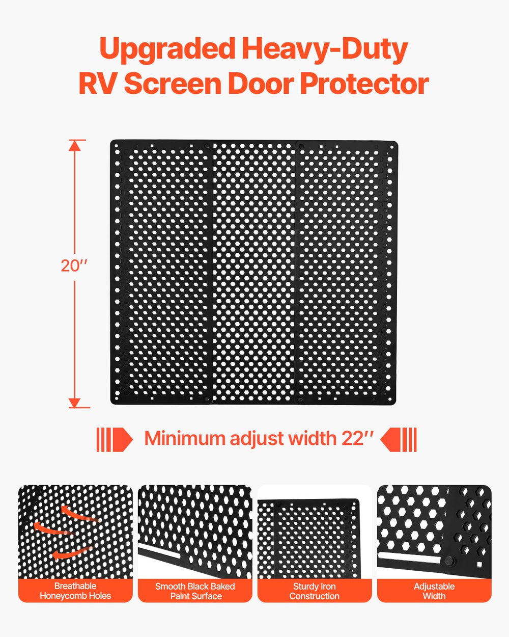 VEVOR RV screen door protector shows sturdy iron construction for long outdoor use