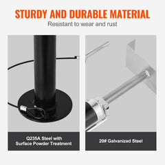 VEVOR spray-plastic coated base resists corrosion and wear