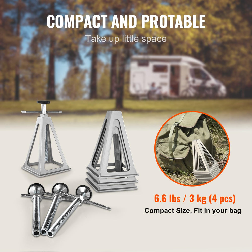 Lightweight, portable jacks ready for travel and storage.