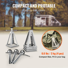 Lightweight, portable jacks ready for travel and storage.