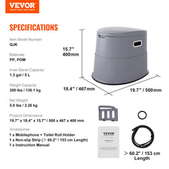 VEVOR RV Toilet wide seat offers comfortable seating for adults