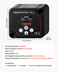 VEVOR RV, truck, and boat auxiliary battery system for reliable power management.