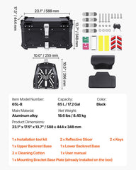 VEVOR stainless steel lock secures belongings inside the top case