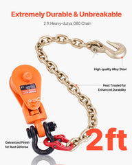 VEVOR 3 inch pulley for 3/8 inch wire rope in recovery tasks