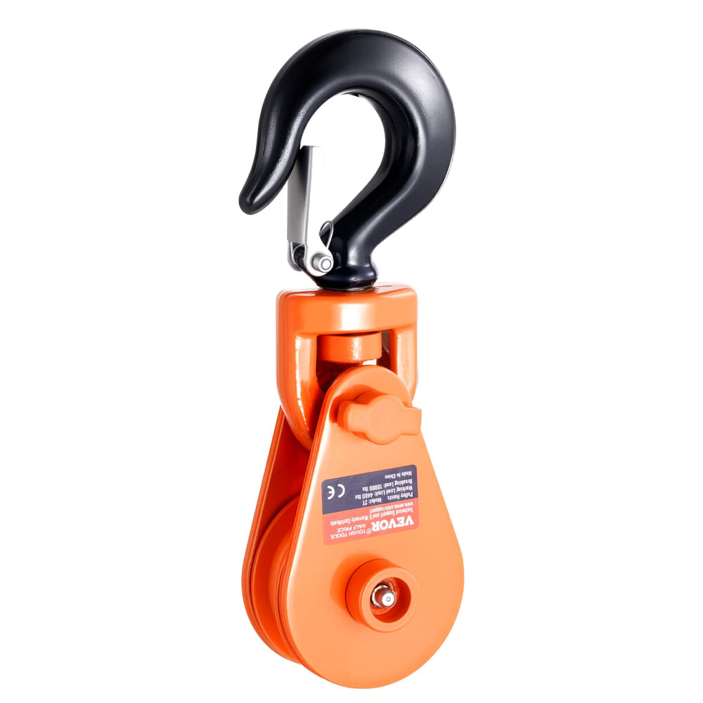 VEVOR snatch block prepared for rugged environments on tow trucks.