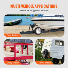 VEVOR spare tire carrier with bolt-fixed protrusion, secure tire lock.