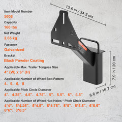 VEVOR spare tire carrier shows steel construction with rust-resistant coating.