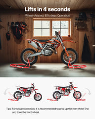 VEVOR 850lbs capacity supports a wide range of motorcycles