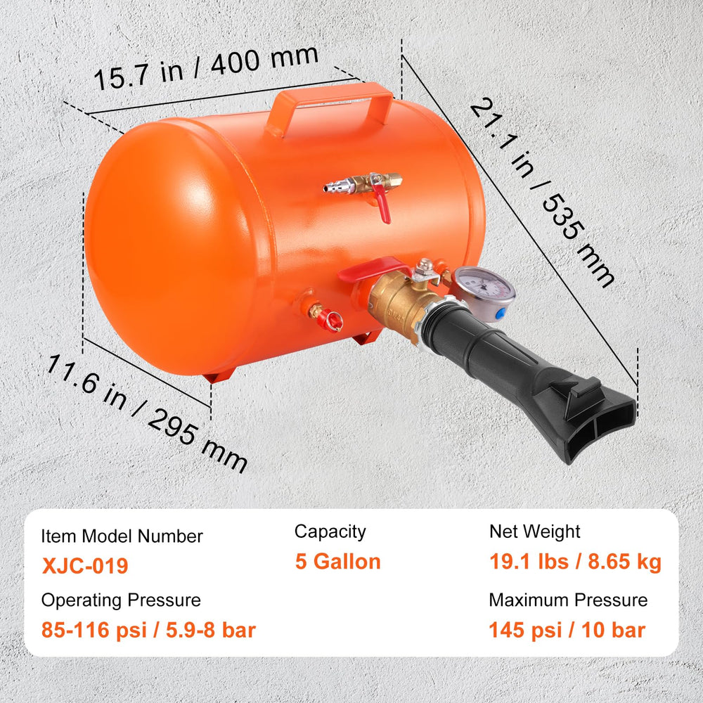VEVOR Tire Bead Seater aluminum body shot revealing rust-resistant construction
