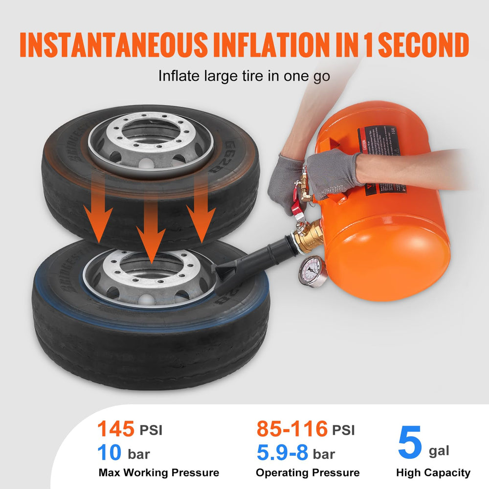 VEVOR Tire Bead Seater gauge display demonstrating precise pressure monitoring