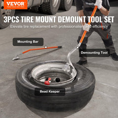 53.5-inch demounting tool in the VEVOR set enables efficient bead removal.