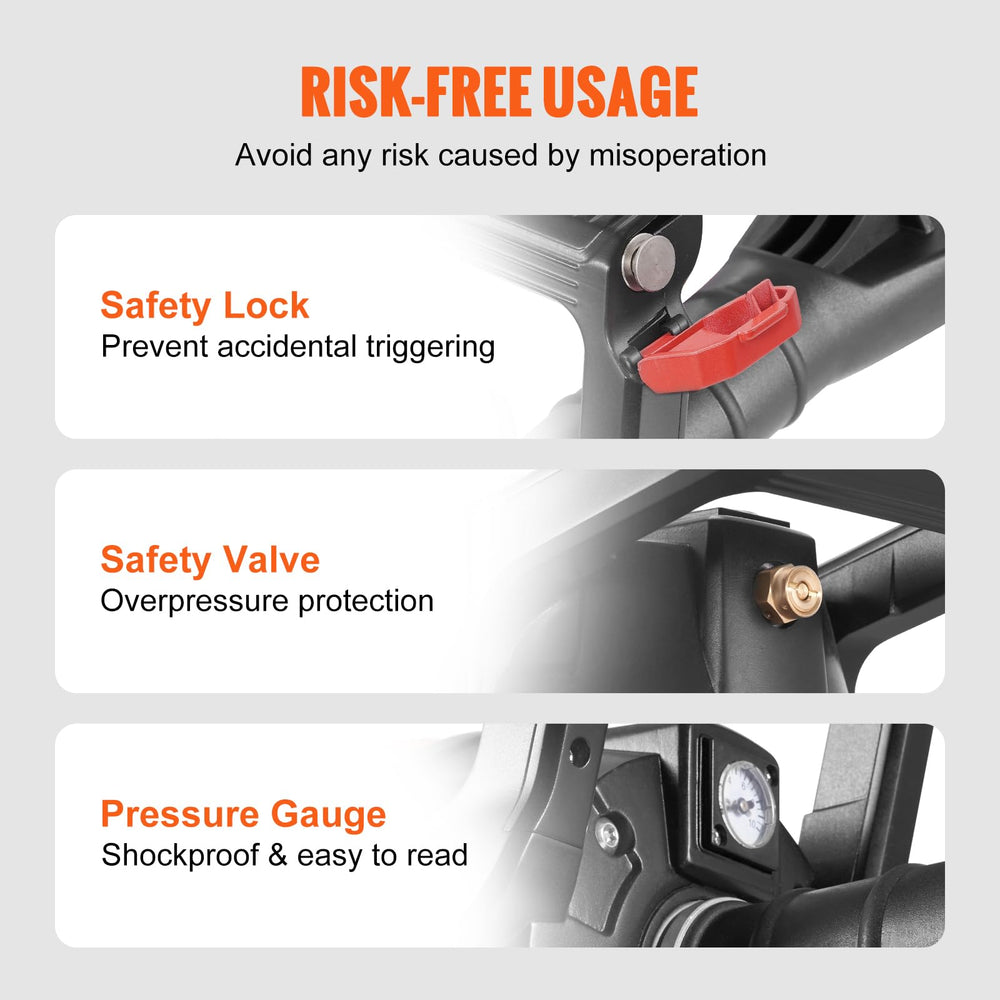 Child-lock switch on VEVOR Tire Seater prevents accidental activation.
