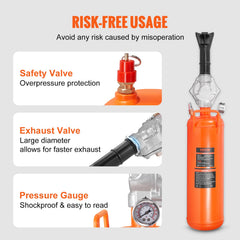 VEVOR Tire Seater built-in safety valve helps prevent over-pressurization.
