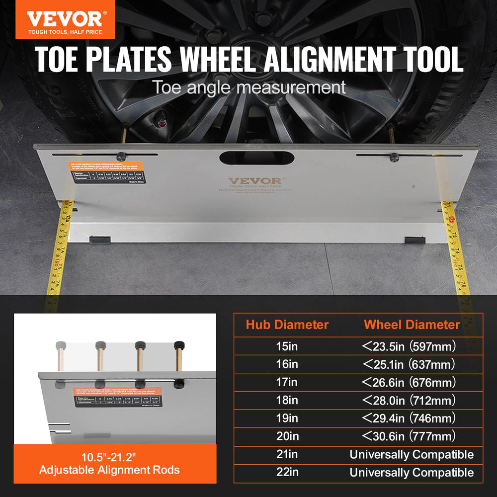 VEVOR toe-plate with measuring tape slot enables secure, single-person use.