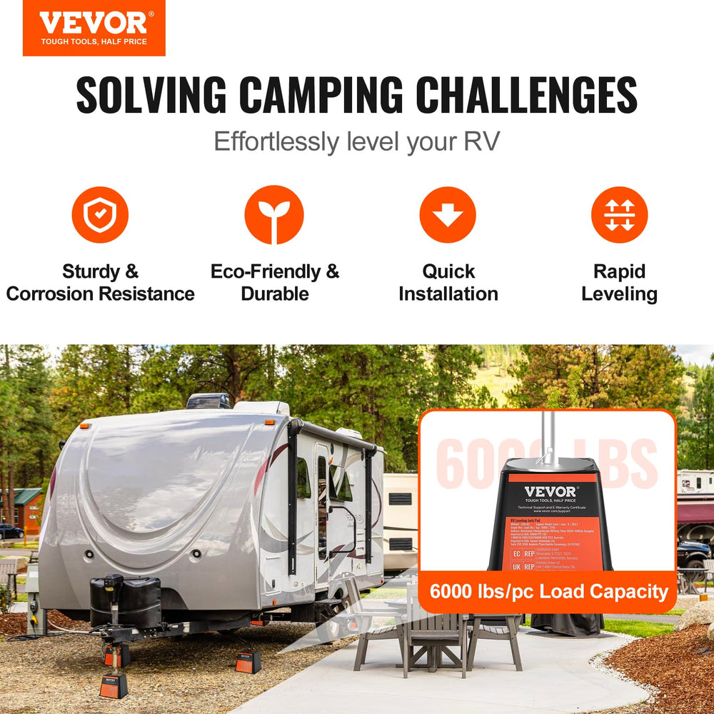 VEVOR trailer jack block, 4-pack for convenient RV stabilization.