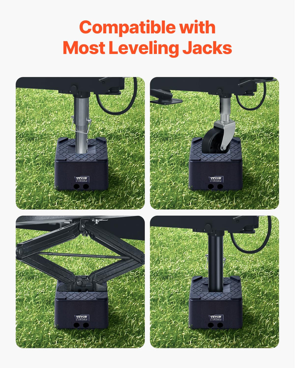 VEVOR block usable on snow, grass, sand, and gravel for camping setups.