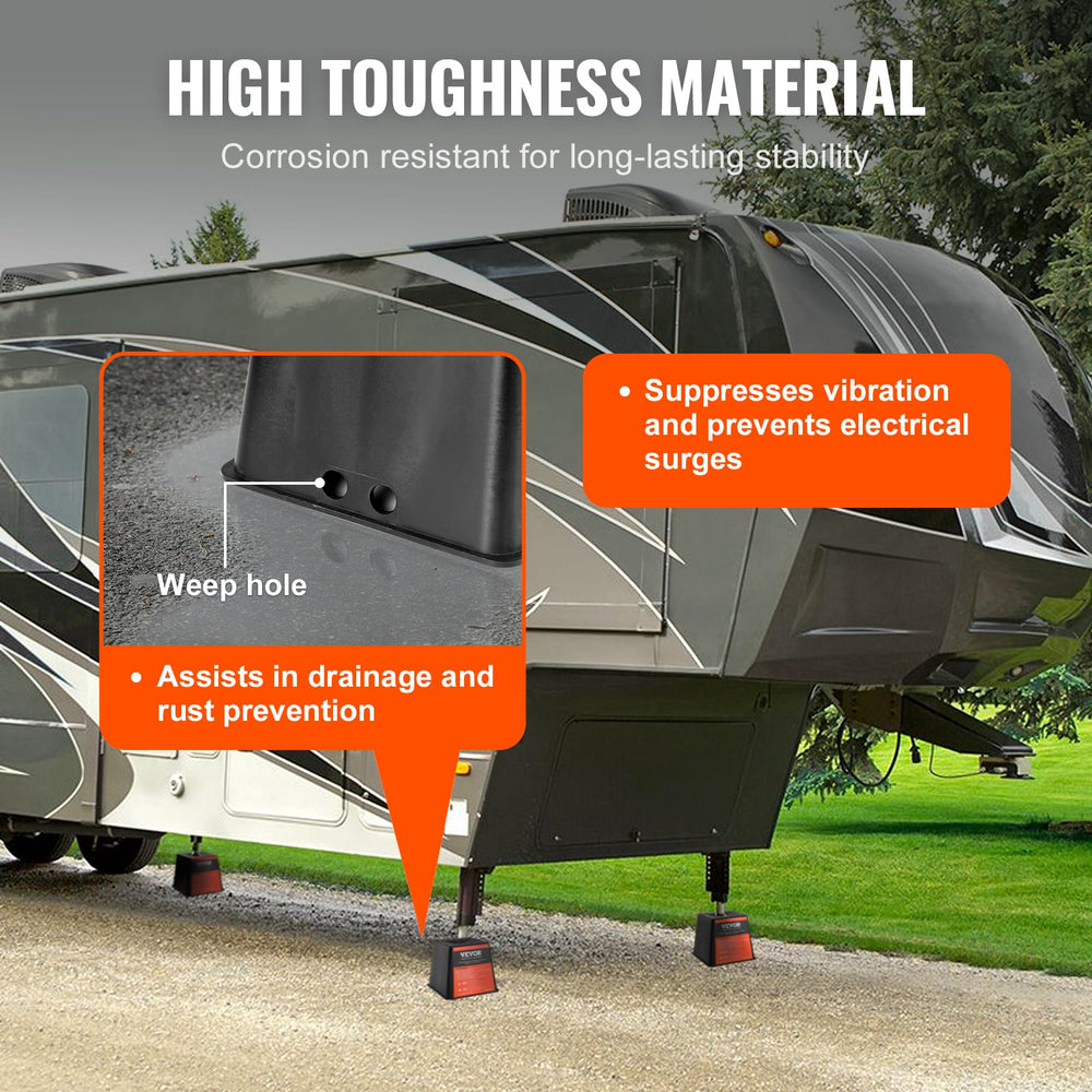 VEVOR trailer jack block with wide footprint enhances stability.