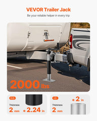 VEVOR trailer jack crank operation demonstrating manual lifting control