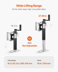 VEVOR wide lifting range suitable for tall and low trailers