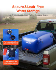 VEVOR water storage bladder with precise dimensions for planning setups.