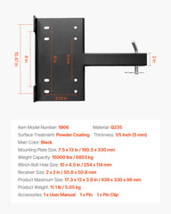 VEVOR black finish adds rugged durability