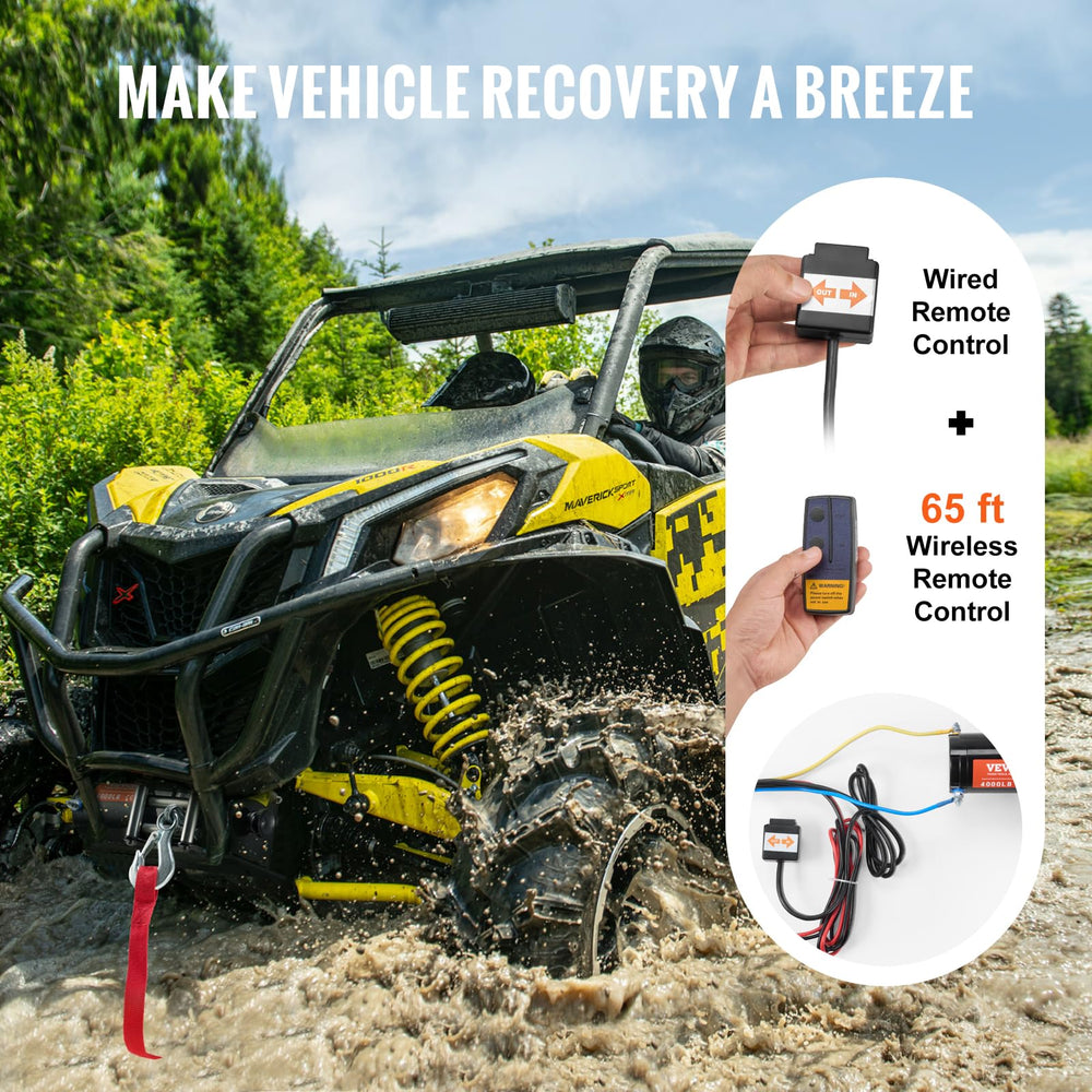 VEVOR wired remote control for precise vehicle recovery.
