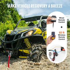 VEVOR wired remote control for precise vehicle recovery.