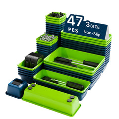Vexercisehoop blue and green large tray organizes bulky tools clearly.