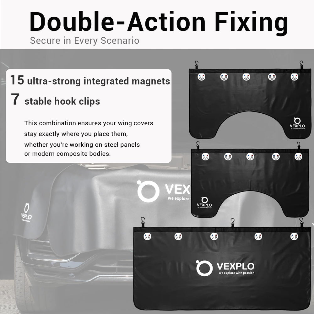 VEXPLO universal front cover measuring 63x25 inches fits many vehicles.