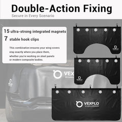 VEXPLO universal front cover measuring 63x25 inches fits many vehicles.