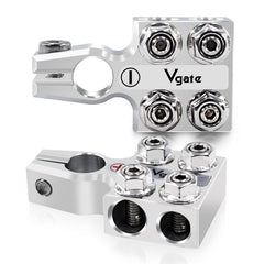 Vgate 8-Way Terminal Connector front view, modular power post system for flexible wiring.