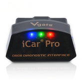 Vgate iCar Pro Bluetooth OBD2 adapter, compact plug-in for quick diagnostics.
