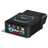 Vgate vLinker FS Bluetooth OBD2 tool on desk for quick diagnostic readings
