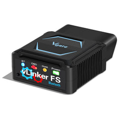 Vgate vLinker FS Bluetooth OBD2 tool on desk for quick diagnostic readings