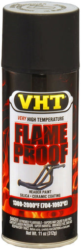 VHT FlameProof bottle in flat black protects high-temp surfaces