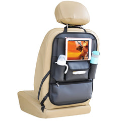 Viaviat leather backseat protector kick mats protect upholstery with durable, wipe-clean surface.