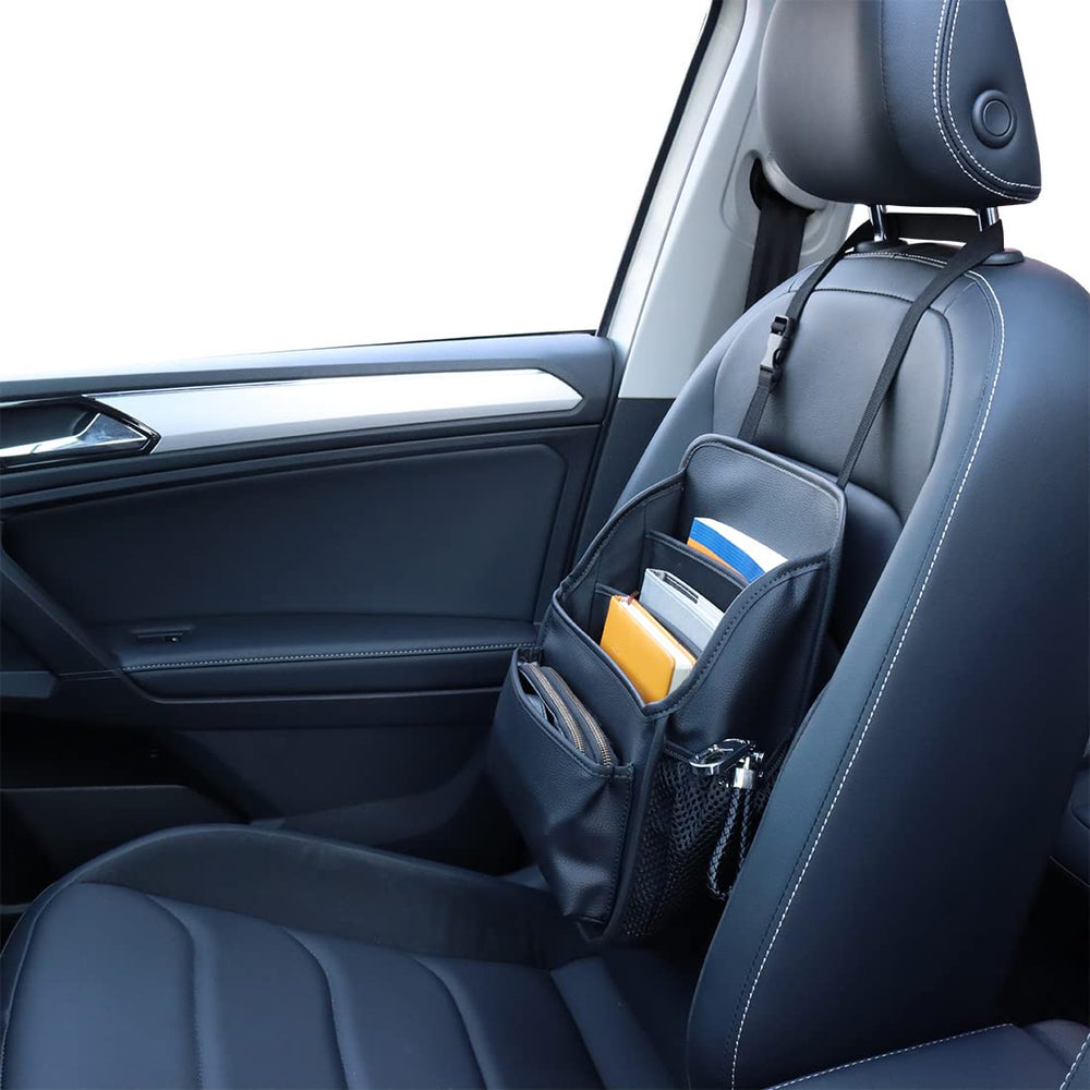 Viaviat car seat storage bag with mesh pockets keeping items tidy