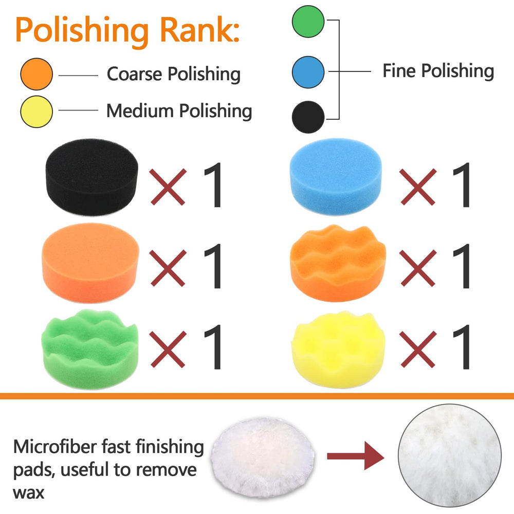 VIBRATITE buffing sponges for headlights restore shine and gloss after sanding.