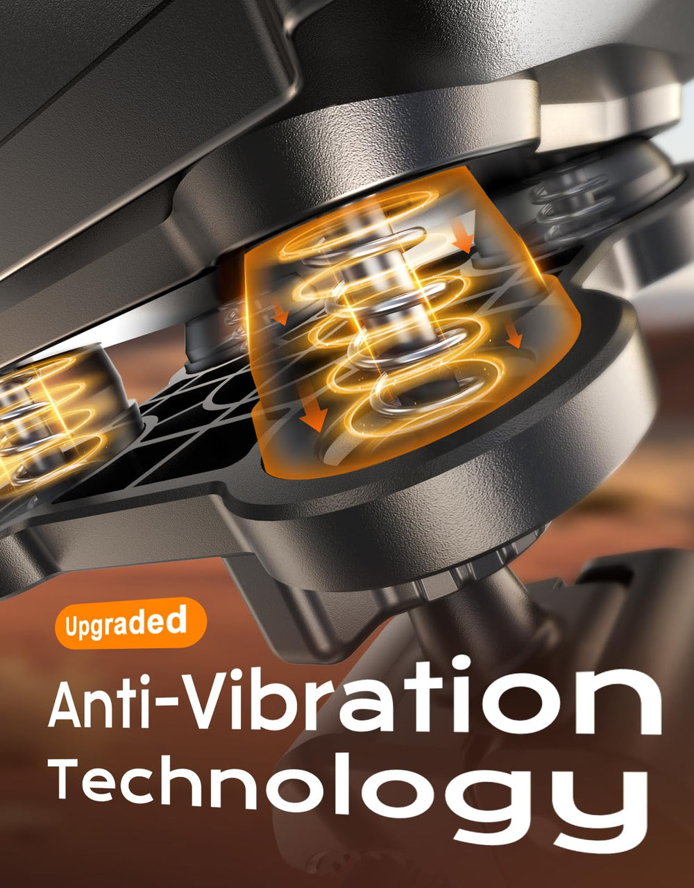 Viccux anti-shake dampener system keeps phone steadier on the move.