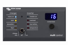 Victron Energy 200/200 amp Digital Multi Control GX front view for easy system control.