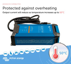 Victron Energy Blue Smart IP22 in workshop setting suitable for motorcycles, ATVs, and RVs.