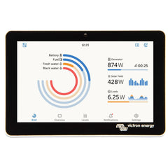 Victron Energy GX Touch 50 display front view for easy system monitoring.