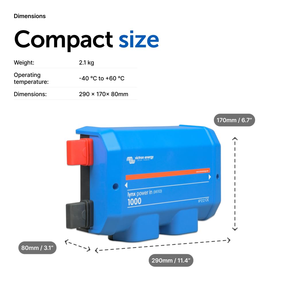 Victron Energy Lynx Power In DC bus layout demonstrates compact, modular design.