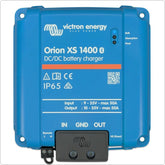 Victron Energy Orion XS 1400 front view, compact design for dual battery setups.